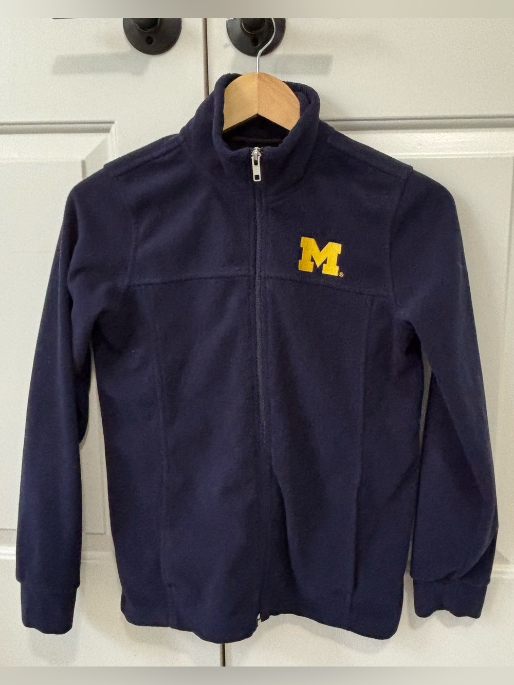 M Den University of Michigan Wolverines Youth Full-Zip Fleece Jacket Size 10/12